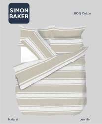 Simon Baker Jennifer Printed 100% Cotton Duvet Cover Sets - Natural Various Sizes - Natural Three Quarter 150CM X 200CM +1 Pillowcase 45CM X 70CM