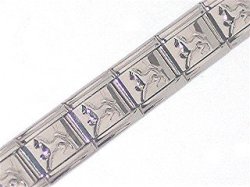 Italian Charms & Bracelets - 9mm Shiny Starter Bracelet With Running Horses - 18 Links