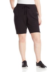 Just My Size Women's Plus-size French Terry Bermuda Short Black 1X