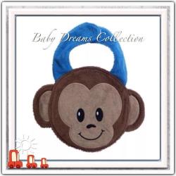 Mom's Little Monkey 3 Layer Waterproof Soft Toweling Bib With Easy Snap Closing