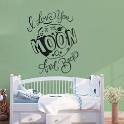 Pbldb 43X60CM I Love You To The Moon And Back Quote Vinyl Decal Moon Decals Nursery Quote Wall Sticker Home Decor Kids Decals