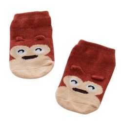 1-4y Kids Baby Unisex Cotton Cartoon Animal Anti Slip Ankle Socks - Brown 4-6t