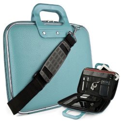 Cady Messenger Cube Jet Black Ultra Durable Leatherette Bag Case Fits Samsung Ativ Book 9: Spin Plus & Lite Series 13" Laptops