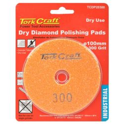 Tork Craft - 100MM Diamond Polishing Pad 300 Grit Dry Use