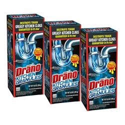 Drano Kitchen Granules Clog Remover 8.8 Ounce Pack Of 3