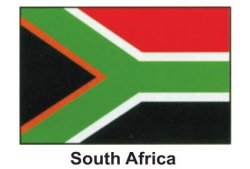 Brand New 12"X 18" World Flag With Stick - South Africa