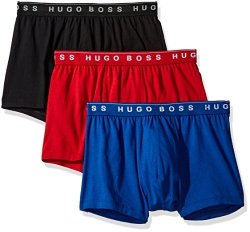 Boss Hugo Boss Men's 3-PACK Cotton Trunk New Red blue black Small