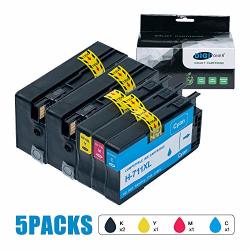Digitoner Compatible 711XL 711 XL Ink Cartridge Replacement For Hp 711XL 711 XL High Yield For Designjet T120 T520 2 Black 1 Cyan 1 Magenta 1 Yellow 5 Pack