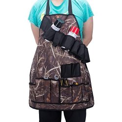 Co-z Waxed Canvas Tool Apron With Tool Pockets Beer Bottles Holder 600D Oxford Fabric For Bbq Girll Camouflage