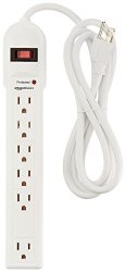 Amazonbasics 6-OUTLET Surge Protector Power Strip 790 Joule - White