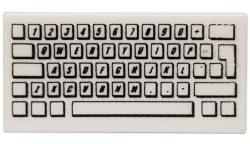 Parts Tile 1 X 2 With Groove With Computer Keyboard Standard Pattern 3069BPB0030 - White
