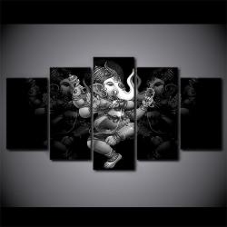 5 Piece HD Printed Canvas - Ganesha Elephant - Frameless - 40X60 40X80 40X100CM