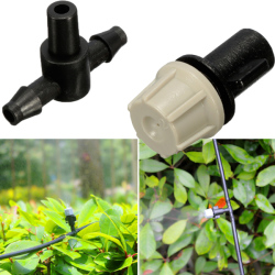 50pcs 1 4 Inch Plastic Misting Nozzle Sprinkler For Greenhouse Flower Plant Cooling System With Tee