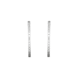 18CT White Gold 3CT Diamond Hoop Earrings