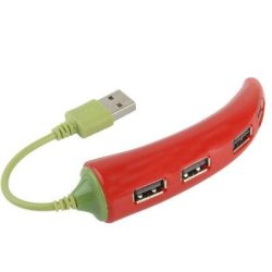 Chili Style Hi-speed 480MBPS 4-PORT USB 2.0 Hub Red