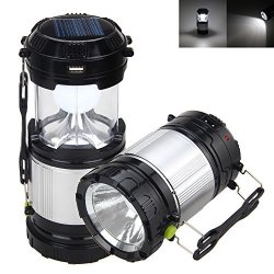 Fidgetgear New LED Collapsible Solar Outdoor Rechargeable Camping Lantern Light Hand Lamp