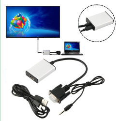 Vga To Hdmi Adapter Output 1080p Hd And Usb Audio Hdtv Video Cable Converter