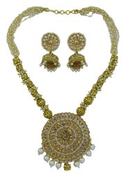 Gold Tone Ethnic Bollywood 2PC Indian Women Necklace Earring Set New Jewelry IMOJ-BNS48B
