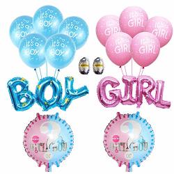 16PCS Gender Reveal Balloon boy Or Girl Foil Mylar Bolloons With 12 Inch Blue Pink Latex BALLOONS 18 Inch Gender Reveal Balloon For Baby Shower Party