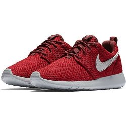 Nike Boy's Roshe Run Sneaker Gs Dark Team Red wolf Grey-university Red 6Y