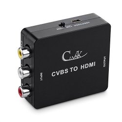 Cingk MINI Rca Composite Cvbs Av To HDMI Video Audio Converter Adapter For TV PC PS3 BLUE-RAY DVD Black