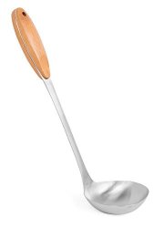 Internet's Best Internets Best Stainless Steel And Bamboo Serving Ladle Large Kitchen Utensil Spoon Punch Bowl And Soup Pan Ladle