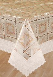 Bianca Table Cover Pvc Clear Floral Printed Tablecloth - Size -60 X 108 Inches BIA-TM29C