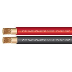 6 Gauge Premium Extra Flexible Welding Cable 600 Volt - Ewcs Brand - Combo Pack - 10 Feet Each Black+red - Made In The Usa