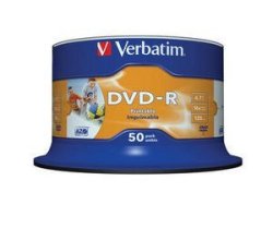 Verbatim Wide Photo Printable 4.7GB 120MIN Dvd-r 16X - 50PACK