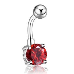  CANDYFANCY 14G Belly Button Ring Surgical Steel Curved