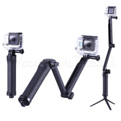 Collapsible 3 Way Selfie Monopod Camera Mount Camcorder Grip Extension Arm Tripod Gopro Accessories