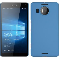 Hardcase For Microsoft Lumia 950 XL - Rubberized Light Blue - Cover Phonenatic + Protective Foils