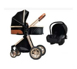 Belecoo 3 In 1 Baby Stroller Pram - Black