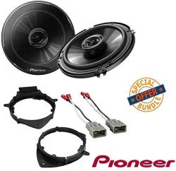 Pioneer TS-G1645R 250W 6.5" 2-WAY G-series Coaxial Car Speakers W 1 Pair GMSB356 Pair Of Speaker Adapter With Metra 72-4568 Speaker Harness For Select