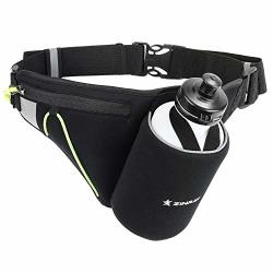 Zinray Running Belt With Bpa-free Water Bottles Multifunctional Zipper Pockets Water Resistant Hydration Waist Pack For Marathon Running Hiking Cycling Climbing & Dog Walking