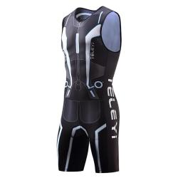 Men's Sleeveless Triathlon Tri Suit Polyester Breathable Quick Dry - Black S