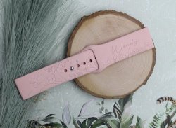 Wildflower With Name Personalized Apple Watch Band - Apple 42 44 Large