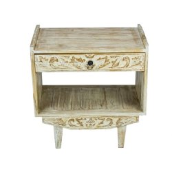 Wooden Single Drawer Cara Bedside Pedestal Sotran Dekorativ