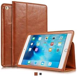 Kavaj Ipad MINI 4 Leather Case Cover "berlin" Cognac Brown - Genuine Leather With Stand-up Feature. Thin Smart Cover As Premium Accessory For The