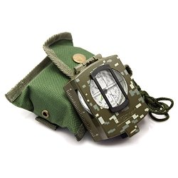 Eyeskey Military Optical Lensatic Sighting Compass With Pouch Metal Waterproof Compass Color Camouflage