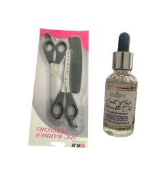 3PCS Barber Scissors & Hair Growth Oil