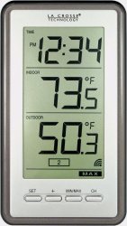La Crosse Technology Wireless WS-9160U-IT Digital Thermometer 1 Pack Titanium