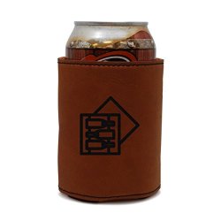 Modern Accessories Co Modern Goods Shop Leather Beer Coozie With Wine Crate Engraving - Oil Stain And Water Resistant Beer Hugger - Standard Size Beer And Soda