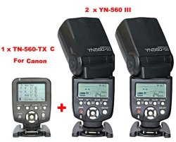 Yongnuo Yn560-tx Wireless Flash Controller For Canon + 2 X Yn-560iii Flash