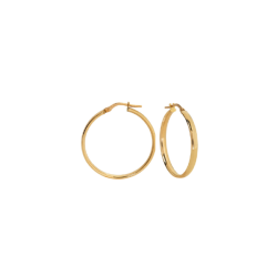 9CT Gold Oval Tube 3X1.5MM 25MM Hoop Earrings