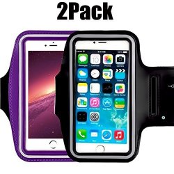 2PACK Iphone X 8 7 6S 6 5S 5C Sports Armband Casehq Phone Holder-great For Running Workouts Or Fitness Activity Velcro Strap For Stores Cash Cards Keys. Fits