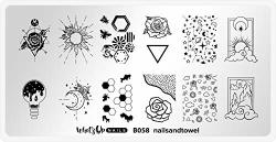 Whats Up Nails - B058 Nailsandtowel Stamping Plate For Nail Art Design