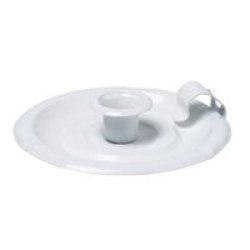 Candle Holder - With Tray - Metal - White - Small - 4 Pack