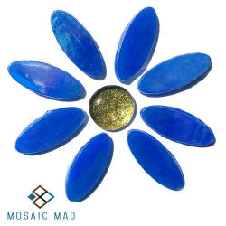 Mosaic Insert Set: 8 Petal Flower - Blue Daisy With Golden Center