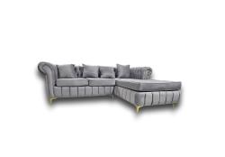 Foggia L Shape Corner Couch - Velvet Couch